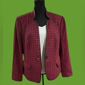 🖤NWT! GORGEOUS ALLISON W. 100% SILK! HOUNDSTOOTH BLAZER!! 🖤